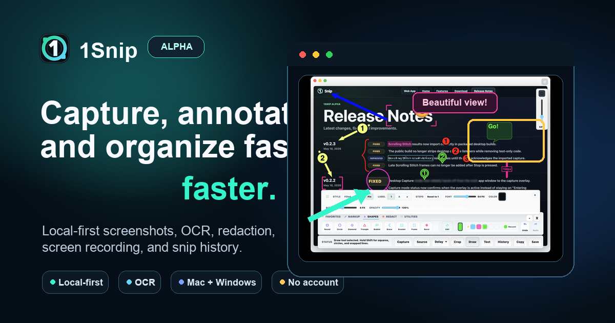 1Snip Web App - Screenshot, Crop, Annotate and OCR Tool
